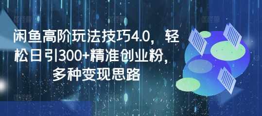闲鱼高阶玩法技巧4.0,轻松日引300+精准创业粉,多种变现思路插图 闲鱼高阶玩法技巧4.0,轻松日引300+精准创业粉,多种变现思路